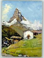 Matterhorn VS Künstlerkarte Findelen mit Matterhorn Sign. Marc