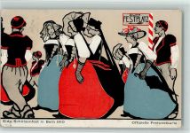 3000 Bern Berne Lithographie / Künstlerkarte Tanz Festplatz 1910 klassischer Sonderstempel