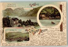 6314 Unterägeri 1905 Lithographie Aegeri-See Kindersanatorium Hurlimann Ruderboot Verlag Künzli Nr 1257