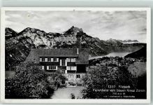 8757 Filzbach Gebrauchsspuren Ferienheim vom blauen Kreuz mit Leistkamm und Alvierkette