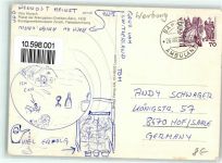 5620 Bremgarten AG Gebrauchsspuren Plakat der Bremgarten Dietikon Bahn auf Ansichtskarte Kunstgewerbemuseum Zürich Plakatsammlung