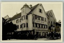 8266 Steckborn 1935 Foto AK Hotel Krone Auto