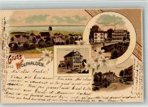 9427 Wolfhalden 1898 BOAKC Lithographie Pension Blatter Lindenberg Gasthaus Zum Adler Neugasse Edelweiß