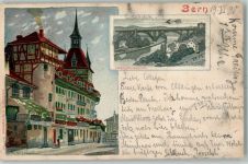 3000 Bern Berne 1898 Künstlerkarte Kirchenfeldbrücke Käfigturm sign K. Dossault
