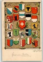 9042 Speicher 1900 Passepartout Wappen Übersicht Ort lt. Stempel