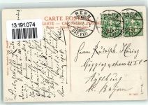 3000 Bern Berne 1907 Lithographie Neujahrskarte Hirsch im Schnee