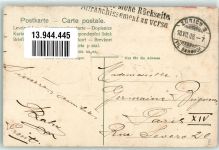 1908 Prägedruck Senner Junge mit Pfeife mit echter Stoff Applikation AK