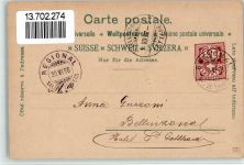 2114 Fleurier 1898 BOAKC Lithographie Chapeau de Napoleon Hotel de la Poste Hotel Victoria Bahnhof