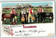 Toggenburg Gebrauchsspuren Männer in Tracht