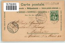 6210 Sursee 1901 BOAKC Lithographie Kirchenplatz Kinderasyl Maria Zell Bahnhofquartier Gebrauchsspuren, bitte Scan genau beachten!