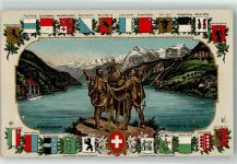 Prägedruck Rütlischwur der Eidgenossen Kantonwappen Verlag Guggenheim Nr. 9818 Patriotik Schweiz