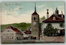 1510 Moudon 1903 - Cafe de la Douane Bahnpost Kurs 1 Zug 52