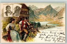 9053 Teufen AR 1899 Lithographie Carl Künzli Zürich Dep. No. 4023 Tracht Appenzeller Land Ort lt. Stempel