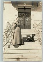 Clavadel 1915 Foto AK Frau mit Hund Ort lt. Stempel Feldpost WK I