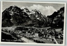 8754 Netstal Foto AK Bahnhof Glärnischkette Feldpost Feldbatterie 71