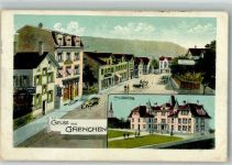 2540 Grenchen 1913 Foto AK Gasthaus Rosengarten Geschäft Neues Schulhaus