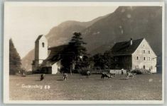 7304 Maienfeld Foto AK Kirche St. Luzisteig