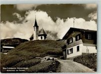 7428 Tschappina Foto AK Kirche Gasthaus zur Heimat Ober-Tschappina Heinzenberg