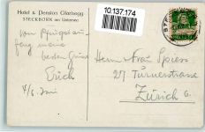 8266 Steckborn 1922 Gebrauchsspuren Hotel Glarisegg AK