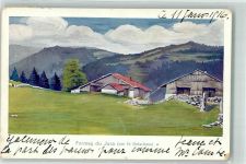 1916 Künstlerkarte sign. Delachaux Bauernhof