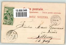 6260 Reiden 1900 Lithographie Schynige Platte Möbelfabrik L. Meyer Jubile de Union Posta Universelle