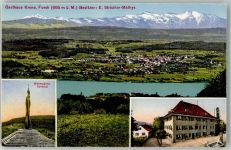 8127 Forch Foto AK Wehrmann- Denkmal Gasthaus Krone