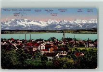 8330 Pfäffikon ZH - Ortsansicht mit Alpen Glärnisch Muttriberg Böser Faulen Gr. Aubrig Bifertenstock Tödi Clariden