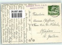 Maderanertal Foto AK Hotel S.A.C. Düssistock Hüttenstempel