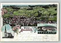 8134 Adliswil 1901 BOAKC Seidenfabrik Lithographie