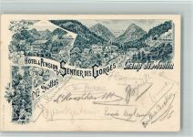 2149 Champ-du-Moulin BOAKC Hotel Sentier des Gorges Vorlaüfer Druck um 1890 Lithographie