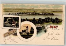 Ufenau Insel 1901 Lithographie Kirche Gasthaus