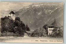 3852 Ringgenberg BE 1918 Foto AK Kirche Pfarrhaus