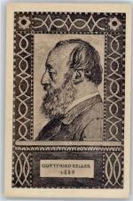 Gottfried Keller Bundesfeier Ganzsachen Schweiz Künstlerkarte
