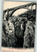 Albulabahn Foto AK Solisbrücke