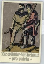 die Wächter der Heimat , pro patria Bundesfeier Ganzsachen Schweiz Künstlerkarte