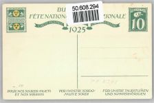 sign. G.J. , Lampions Bundesfeier Ganzsachen Schweiz