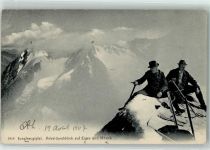 Jungfrau BE 1907 - Bergsteiger Nebeldurchblick