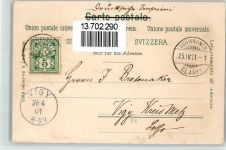 3657 Schwanden Sigriswil 1901 BOAKC Lithographie Schulhaus Kath. Kirche