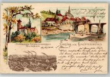 5080 Laufenburg 1900 Lithographie Kirche Brücke Werbung Hoffmanns Stärkefabriken Salzuflen