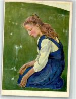 Zürich sign. Holder Fred. Knieendes Mädchen Kunsthaus Pro Infirmis Schweiz Künstlerkarte