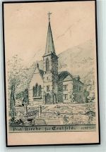 6472 Erstfeld 1899 Künstlerkarte Protestantische Kirche
