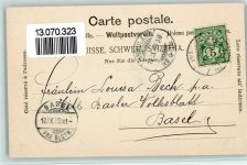 2800 Delémont Delsberg 1899 - Teilansicht, Verlag Guggenheim Nr. 3525, gute Erhaltung AK.