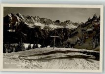 8898 Tannenboden Flumserberg Foto AK Winter Gipfelkreuz Obere Molseralp Foto Widmer