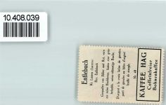 6162 Entlebuch - Vignette Wappen Kaffee Hag ca 1920-1940