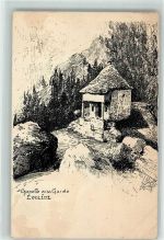 1983 Evolène 1913 Künstlerkarte Chapelle de la Garde sign. Meltzer