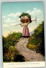 Verlag J.J. Jullien Freres 3164 Descente des foins a la Montagne - Heuernte