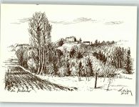 9545 Wängi 1958 Radierung sign. Isler, Emil Gütried Schloss Sonnenberg