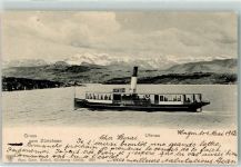 Ufenau Insel 1902 - Dampfschiff