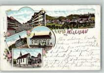 6130 Willisau 1898 BOAKC Lithographie Schloss Realschule Kirche Hl. Blutkapelle