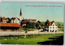 9113 Degersheim 1914 Gebrauchsspuren Bodensee-Toggenburgbahnn Kirche starke Büge